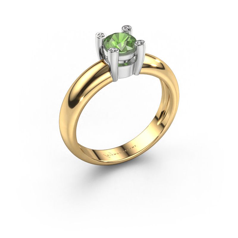 Ring Fleur 585 Gold Turmalin grün 4.7 mm