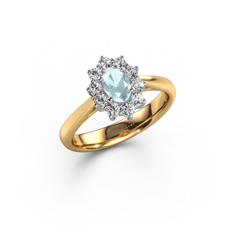 Engagement ring Leesa 1 express 585 gold aquamarine 6x4 mm
