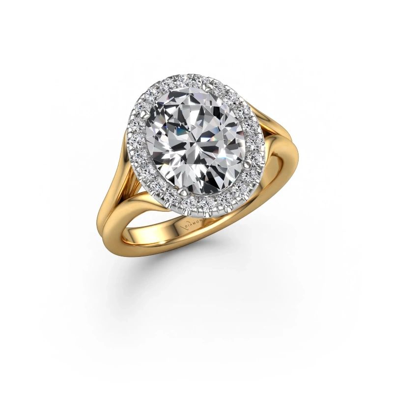Engagement ring Verla ovl 1 585 gold lab grown diamond 2.964 crt