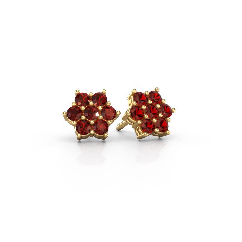 Stud earrings Bonita 585 gold garnet 2.4 mm