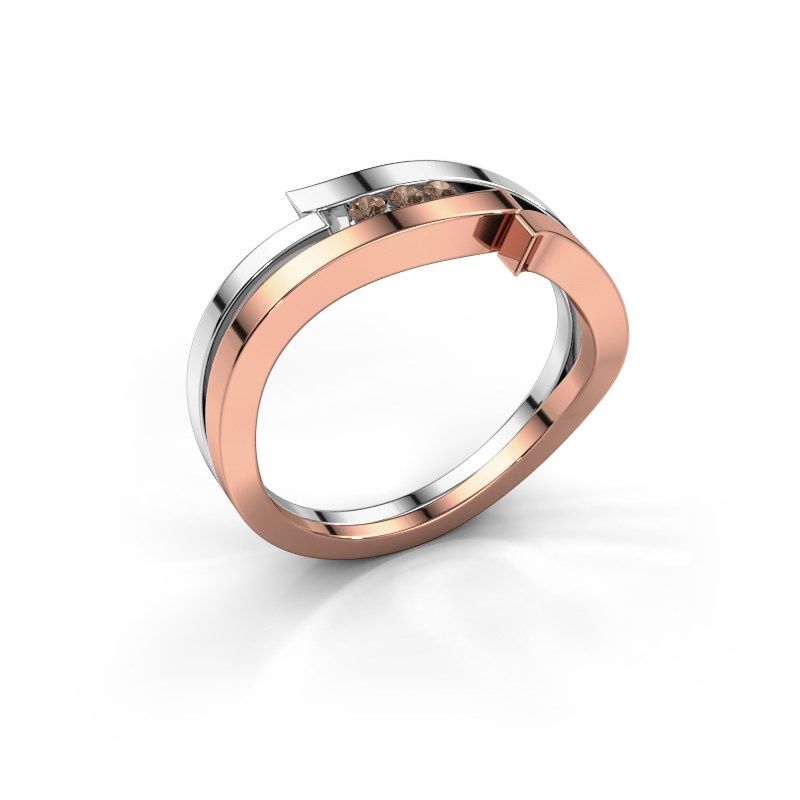 Afbeelding van Ring Amelie<br/>585 rosé goud<br/>Bruine diamant 0.053 crt