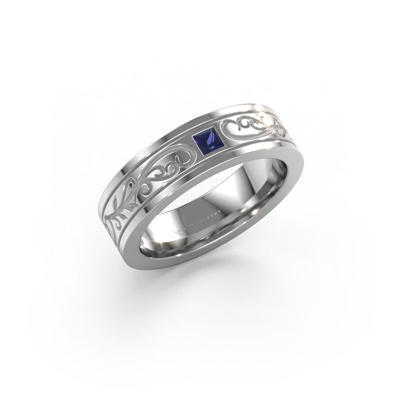 Men's ring Matijs 585 white gold sapphire 3 mm