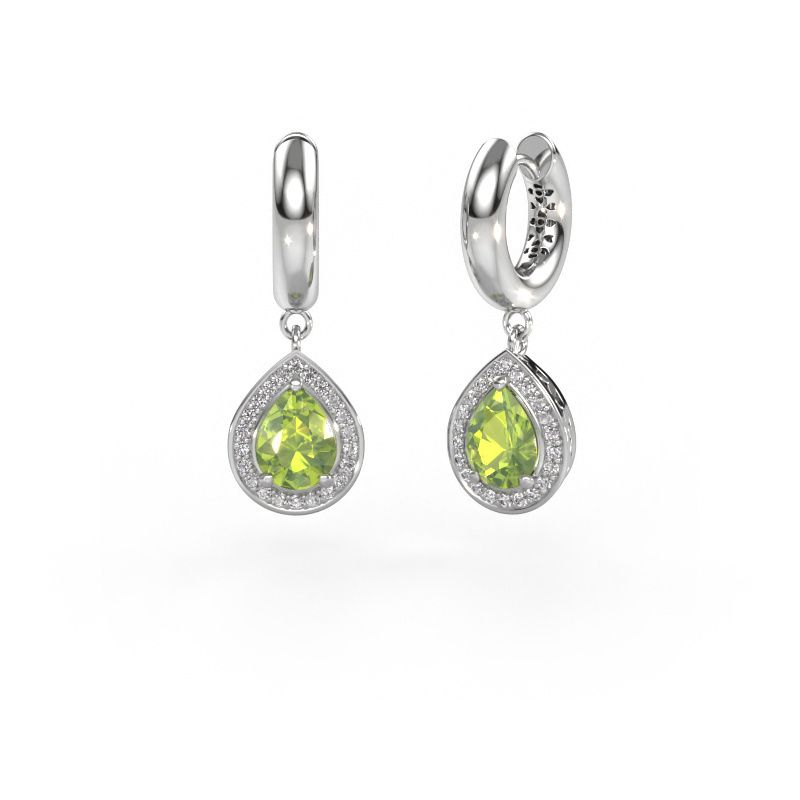 Drop earrings Barbar 1 950 platinum peridot 7x5 mm
