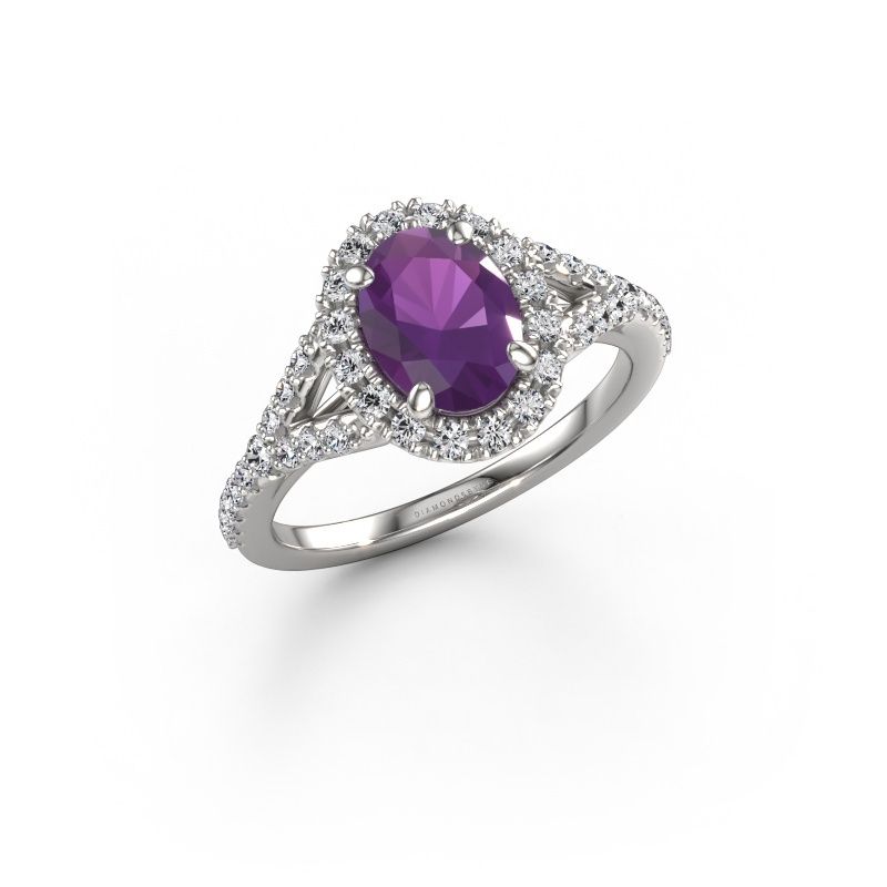 Verlobungsring Kimber OVL 950 Platin Amethyst 8x6 mm