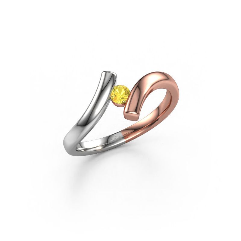 Ring Amy 585 Roségold Gelb Saphir 4 mm