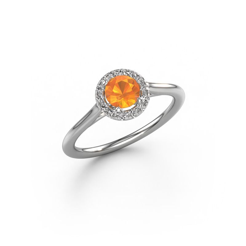 Bague de fiançailles Seline rnd 1 950 platine citrine 5 mm