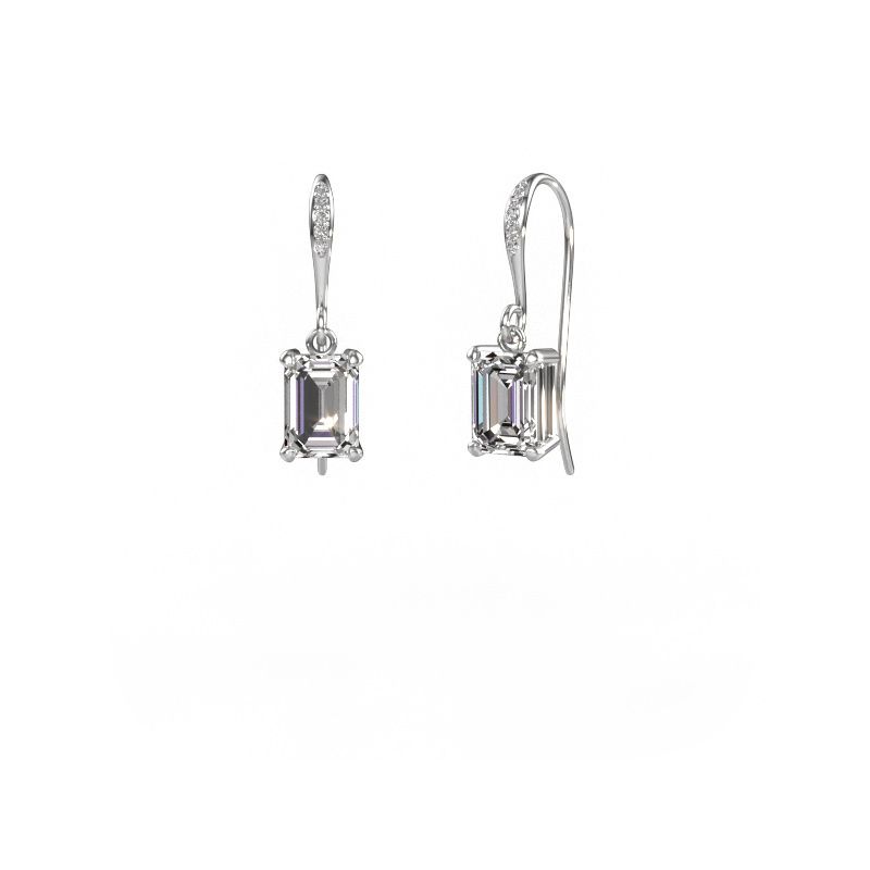 Drop earrings Laurie RAD 2 585 white gold lab grown diamond 2.030 crt
