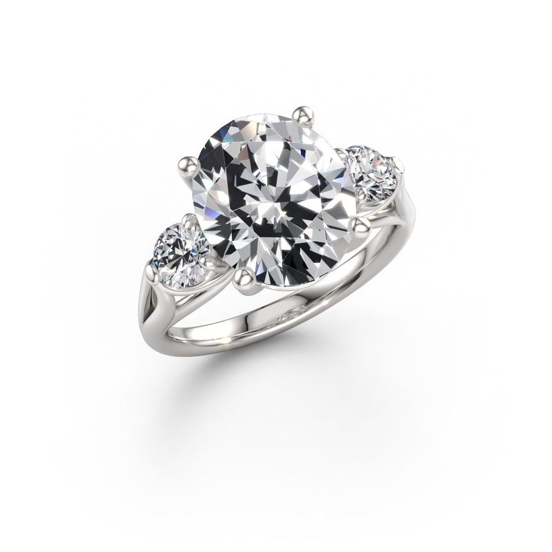 Engagement ring Amie OVL 585 white gold lab grown diamond 5.650 crt