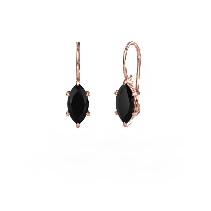 Drop earrings Cleo MRQ 585 rose gold black diamond 1.80 crt