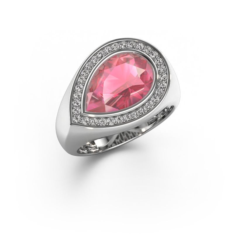 Ring Latashia 585 white gold tourmaline pink 12x8 mm