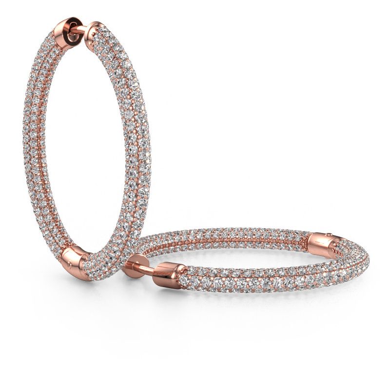 Hoop earrings Hope 25mm 585 rose gold lab grown diamond 4.407 crt