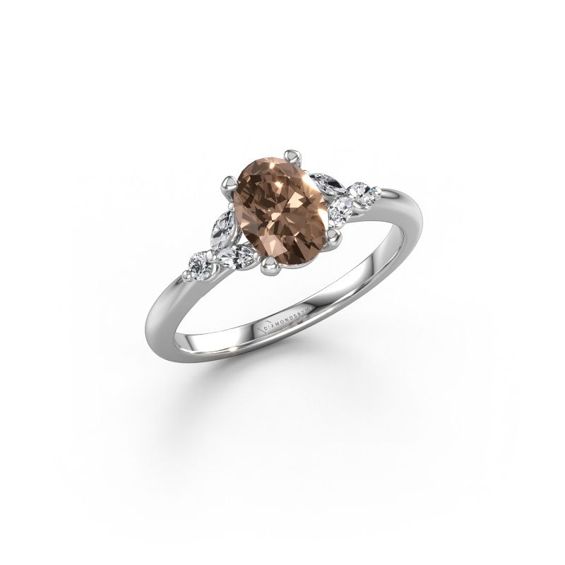 Verlobungsring Megan OVL 950 Platin Braun Diamant 0.95 crt