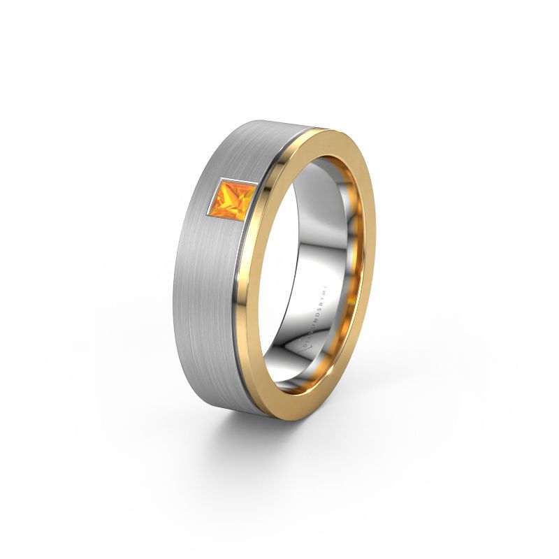 Wedding ring WH0550L16CMP 585 white gold citrin ±6x2.2 mm
