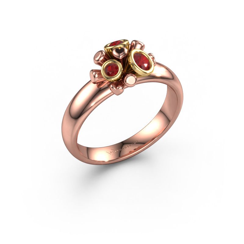 Ring Pameila 585 rose gold ruby 2 mm