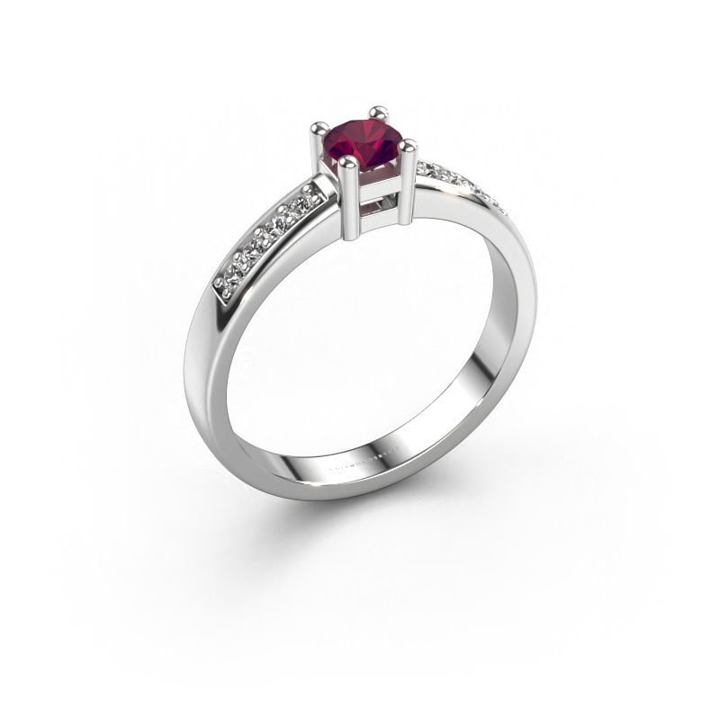 Bague de fiançailles Eline 2 950 platine rhodolite 3.7 mm