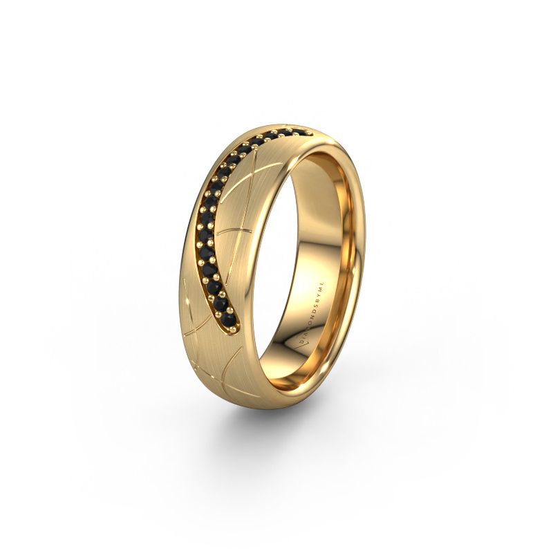 Wedding ring WH2060L36CM 585 gold black diamond ±6x2.2 mm