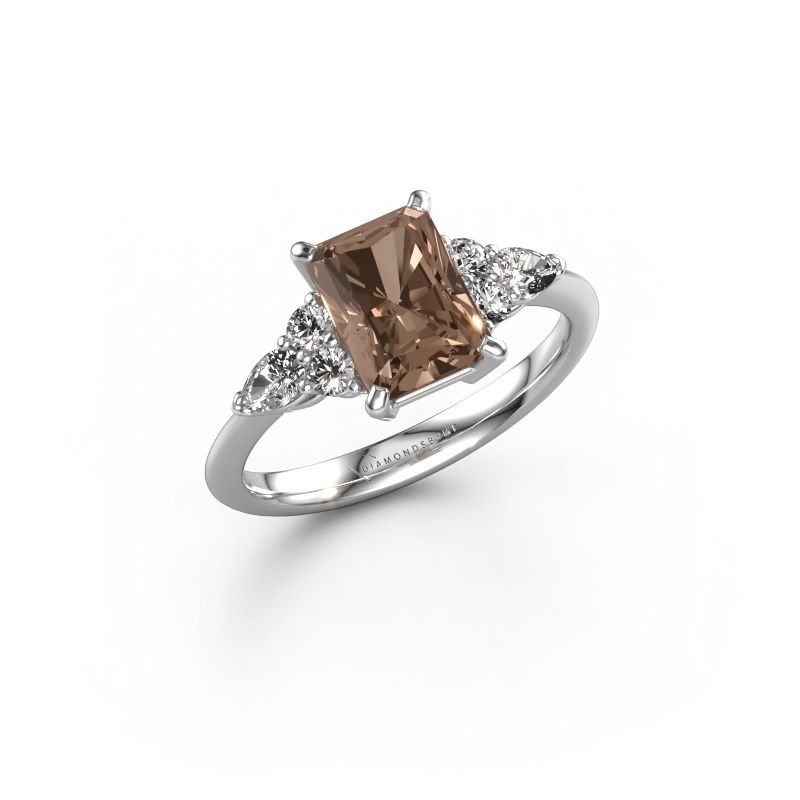 Engagement ring Melani RAD 950 platinum brown diamond 2.29 crt
