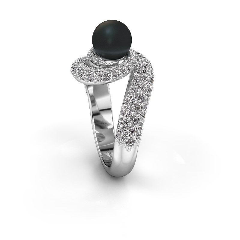 Image de Bague Klasina<br/>950 platine<br/>Perle noire 7 mm