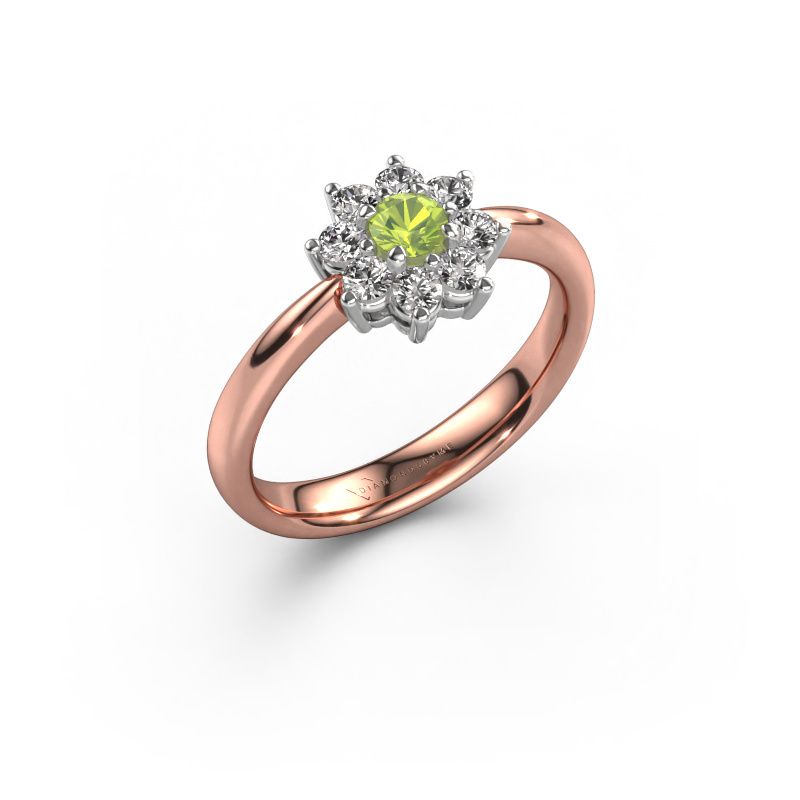 Engagement ring Camille 1 585 rose gold peridot 3.4 mm
