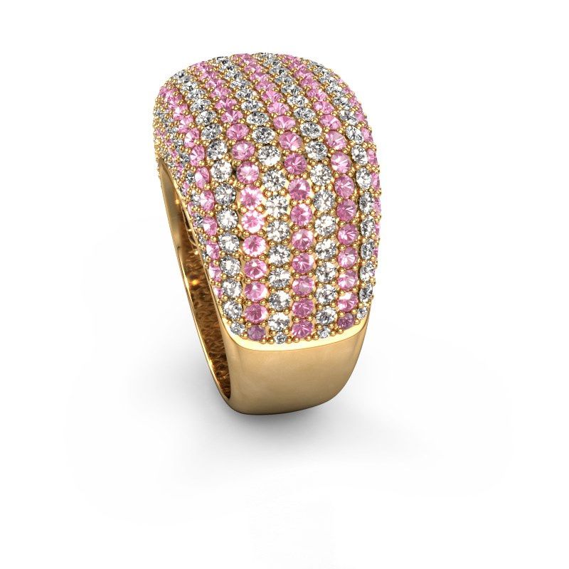Afbeelding van Ring Kira 585 goud roze saffier 1 mm