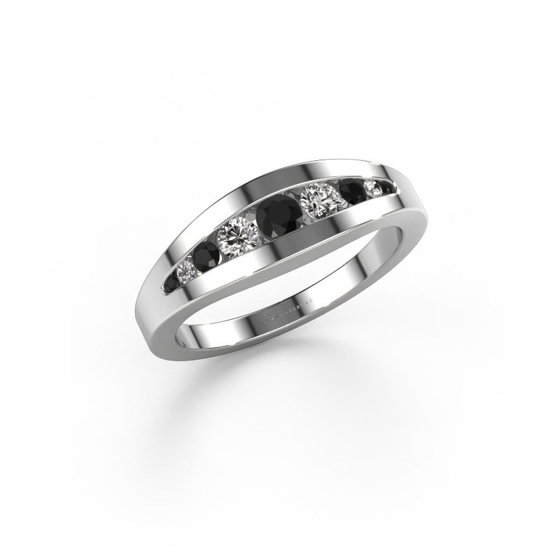 Bague Oneida 585 or blanc diamant noir 0.398 crt