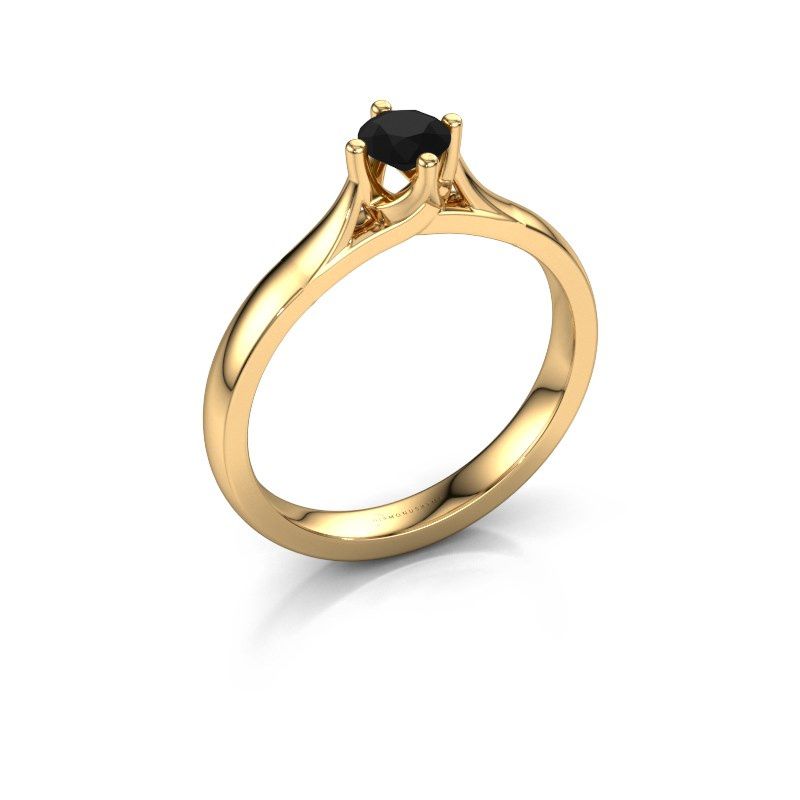Image de Bague de fiançailles Eva 585 or jaune diamant noir 0.36 crt