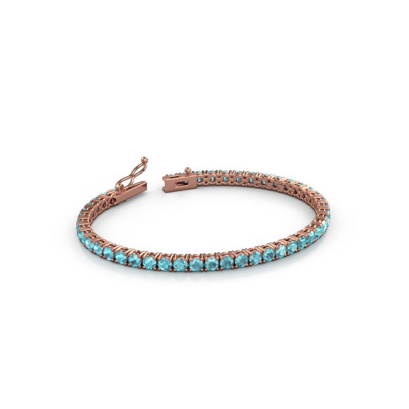 Tennisarmband Shirley 3.4 585 blauw topaas rosé goud 3.4 mm