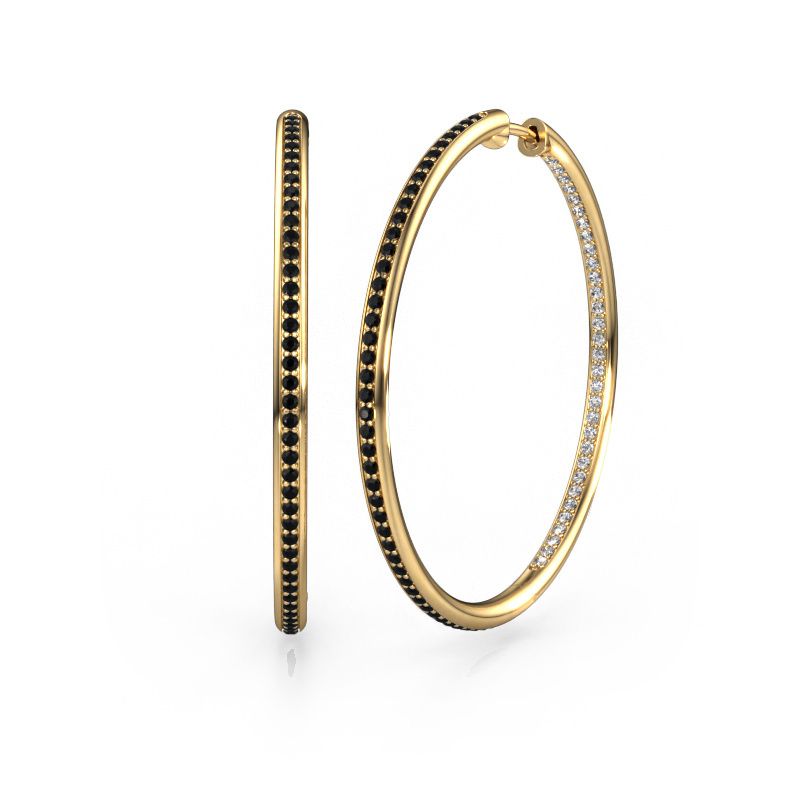 Creolen Sina 35mm 585 goud zwarte diamant 1.135 crt
