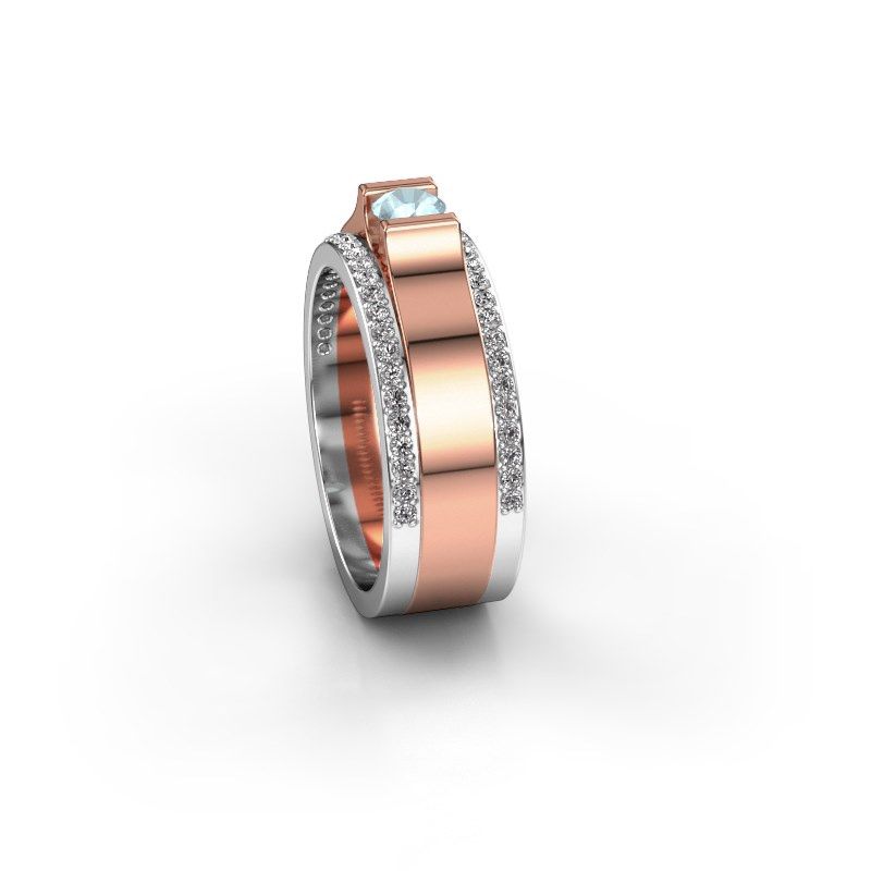 Image of Men's ring Danillo<br/>585 rose gold<br/>Aquamarine 4.2 mm