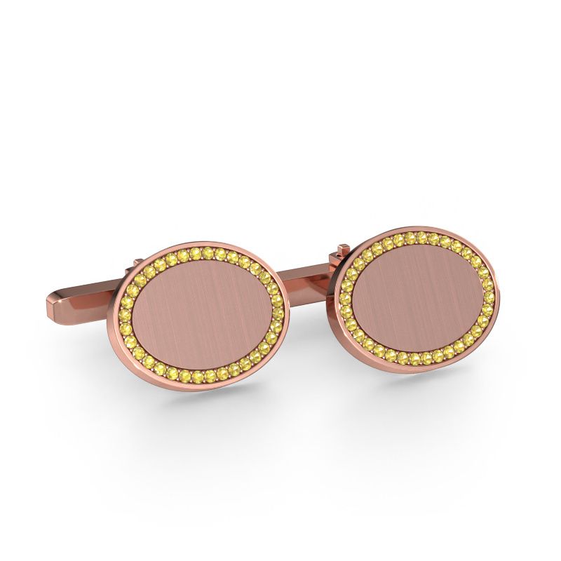 Boutons de manchettes Richano 585 or rose saphir jaune 1.2 mm
