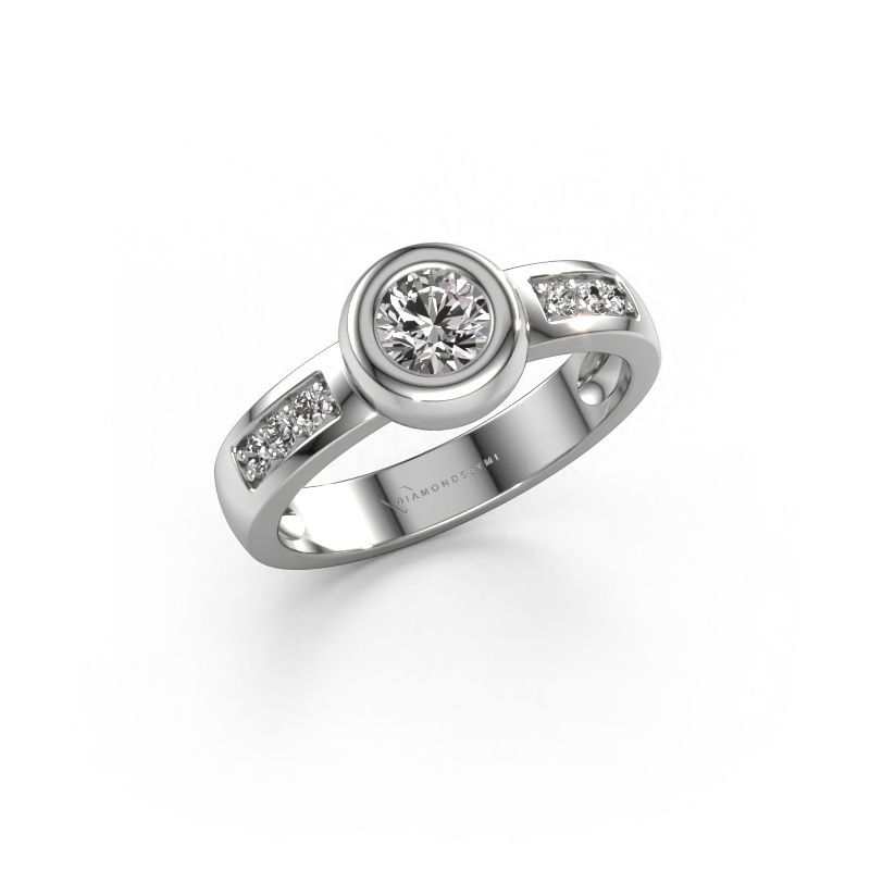 Ring Charlotte Round 585 white gold diamond 0.52 crt