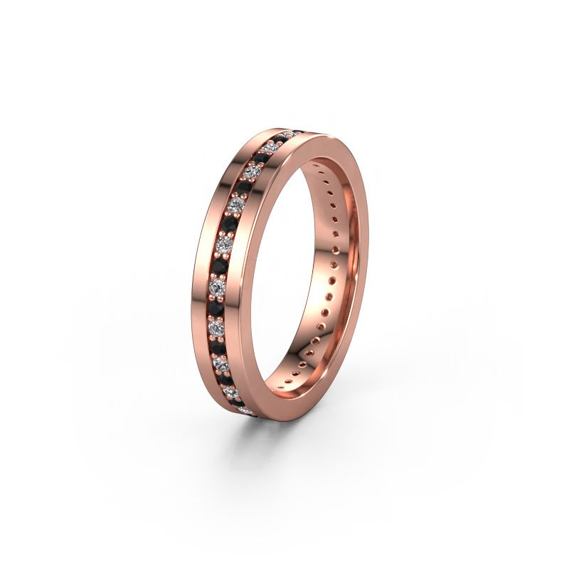 Wedding ring WH0103L14BP 585 rose gold black diamond 0.484 crt ±0.16x0.08 in