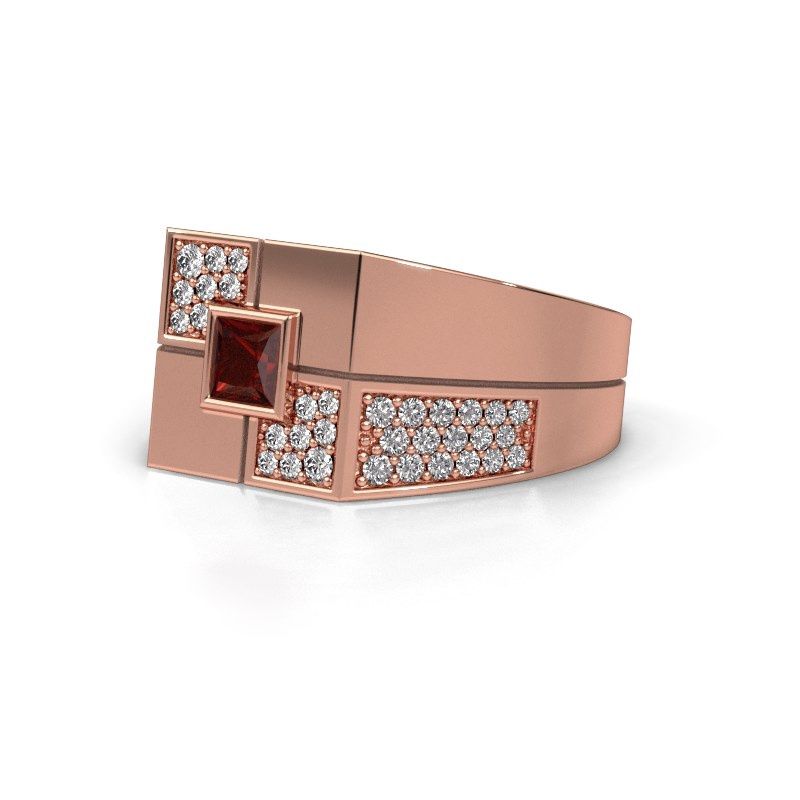 Afbeelding van Heren ring Rogier<br/>585 rosé goud<br/>Granaat 4 mm