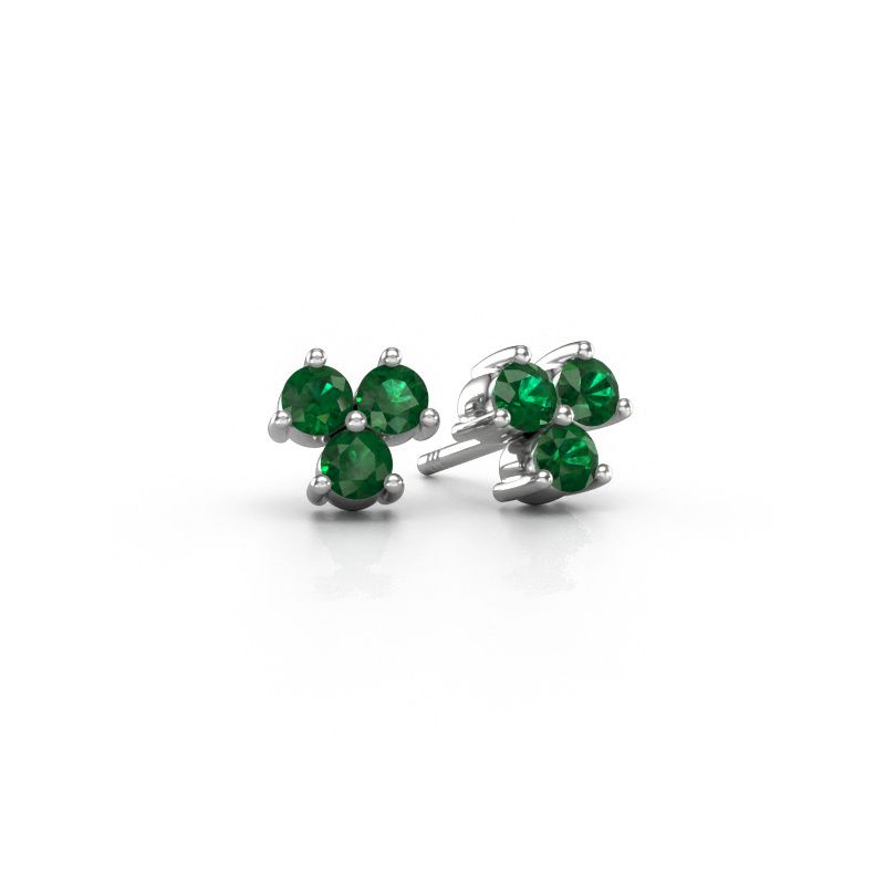 Stud earrings Shirlee 950 platinum emerald 3 mm