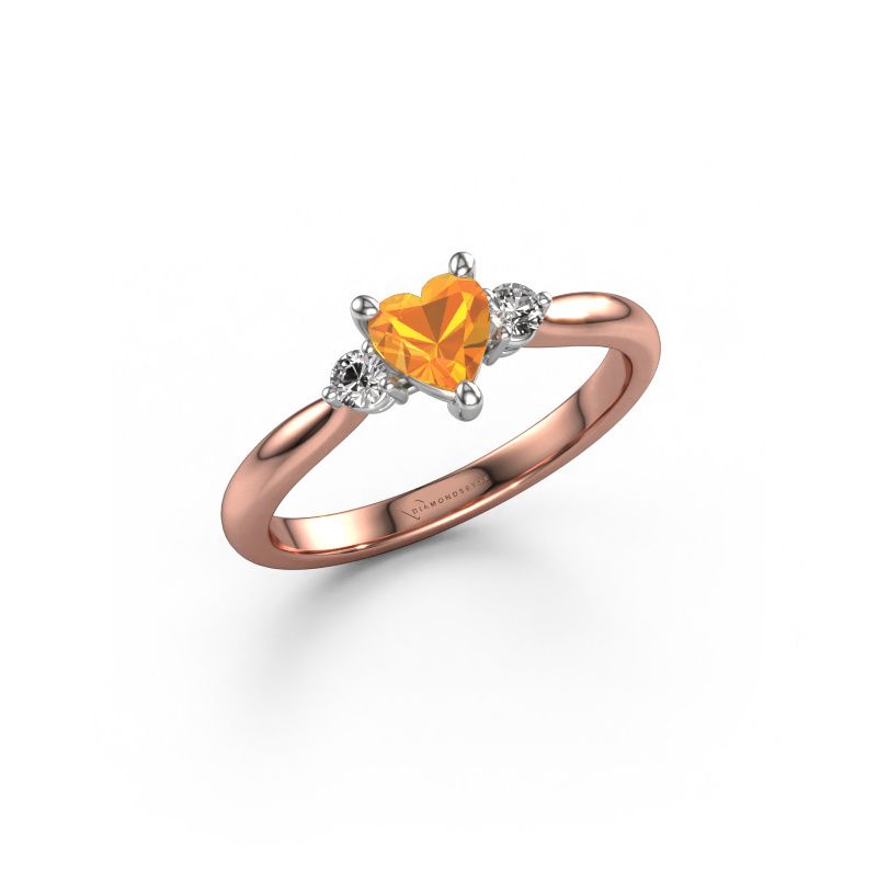 Verlovingsring Lieselot HRT 585 rosé goud citrien 5 mm