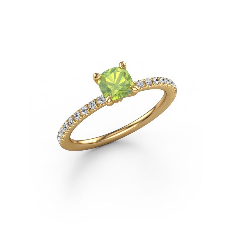 Forlovelsesring Crystal CUS 2 585 gull peridot 5 mm