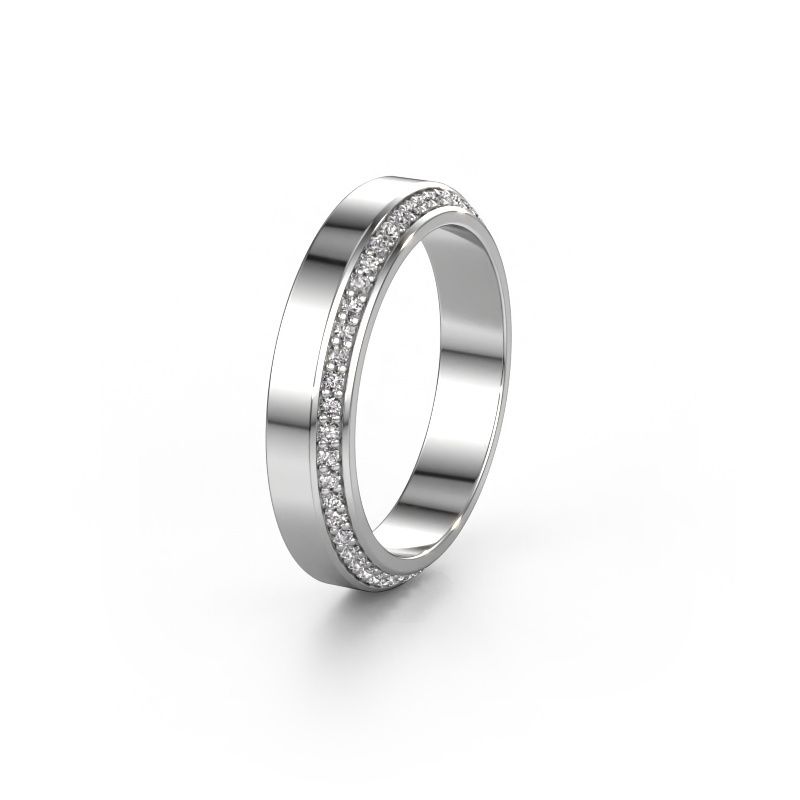 Wedding ring WH2106L14C 585 white gold diamond ±4x2.2 mm