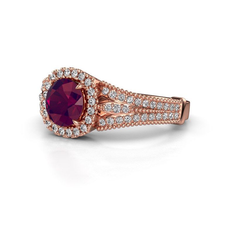 Image of Engagement ring Darla 585 rose gold rhodolite 6.5 mm