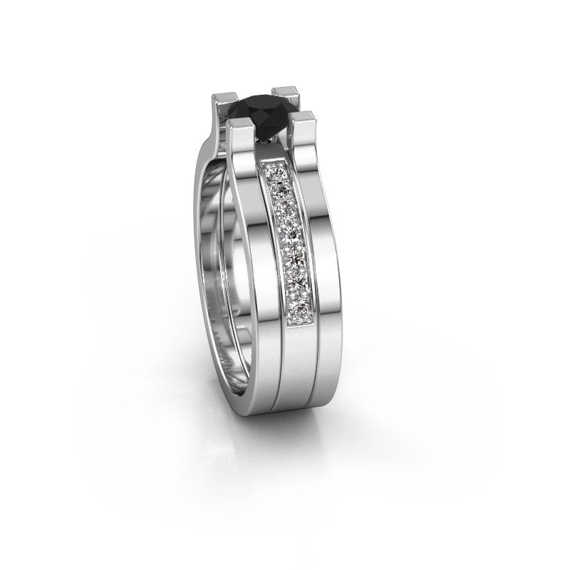 Image of Engagement ring Myrthe<br/>950 platinum<br/>Black diamond 0.768 crt