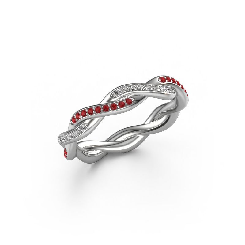 Bague superposable Swing full 950 platine rubis 1 mm
