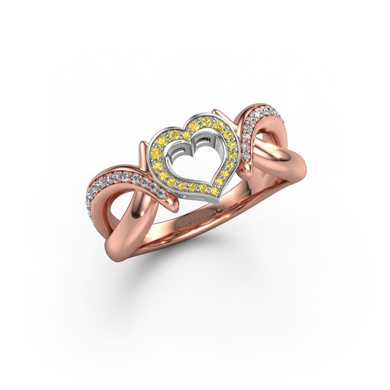 Ring Earlie 2 585 rose gold yellow sapphire 1.1 mm