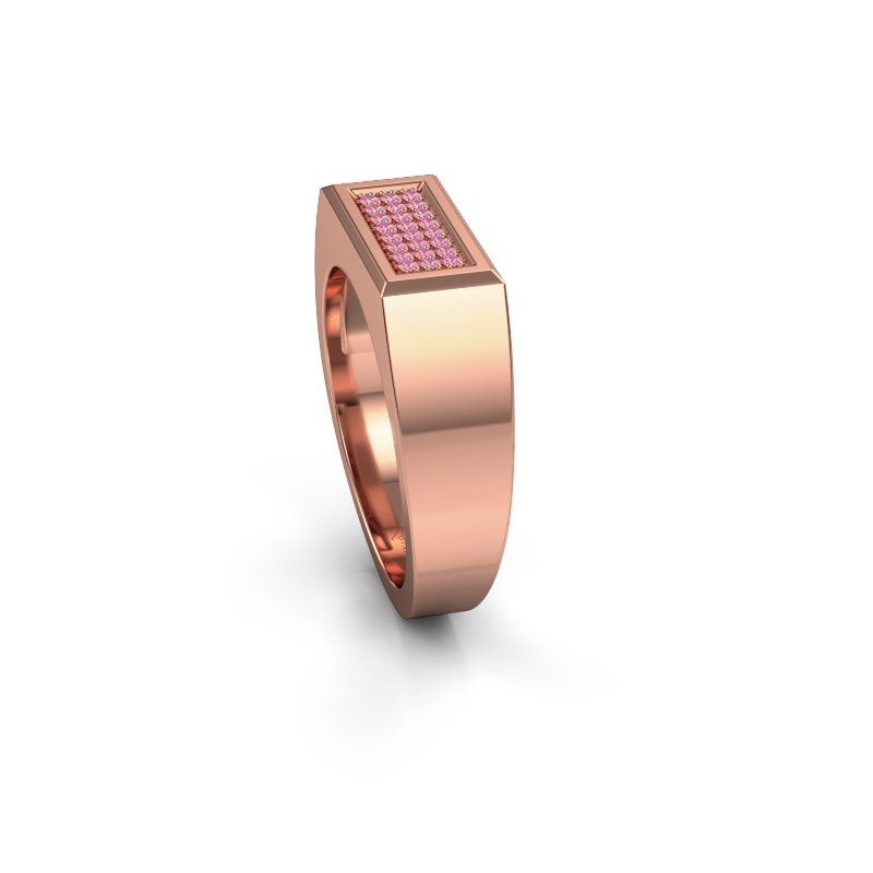 Afbeelding van Heren ring Dree 6 585 rosé goud roze saffier 1.1 mm