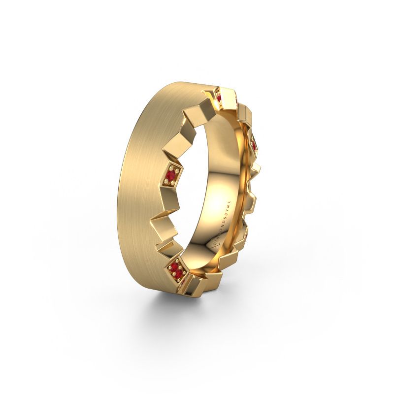 Trouwring WH2058L17EM 585 goud robijn ±7x2.6 mm