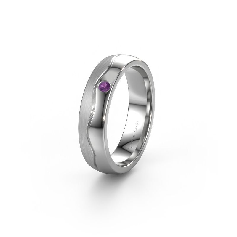 Wedding ring WH0701L25APM 950 platinum amethyst ±5x1.7 mm