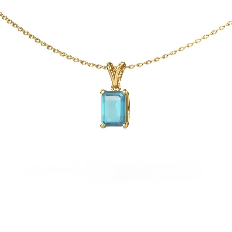 Pendant Sam EME 585 gold blue topaz 7x5 mm