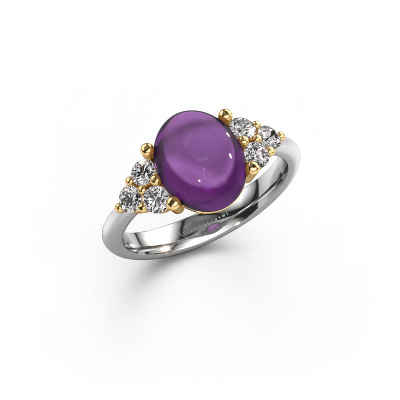 Ring Clarice 585 white gold amethyst 10x8 mm