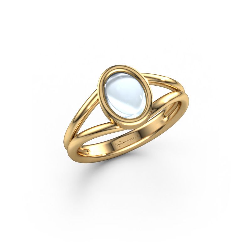 Ring Lieselotte 585 gold aquamarine 9x7 mm