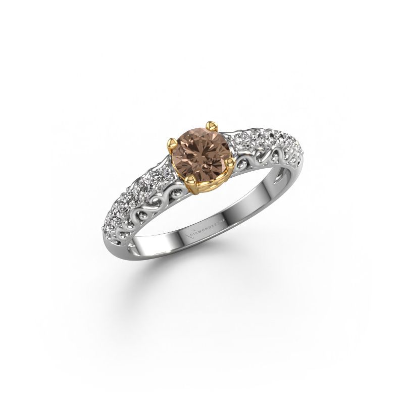 Verlobungsring Mellie 585 Weißgold Braun Diamant 0.72 crt