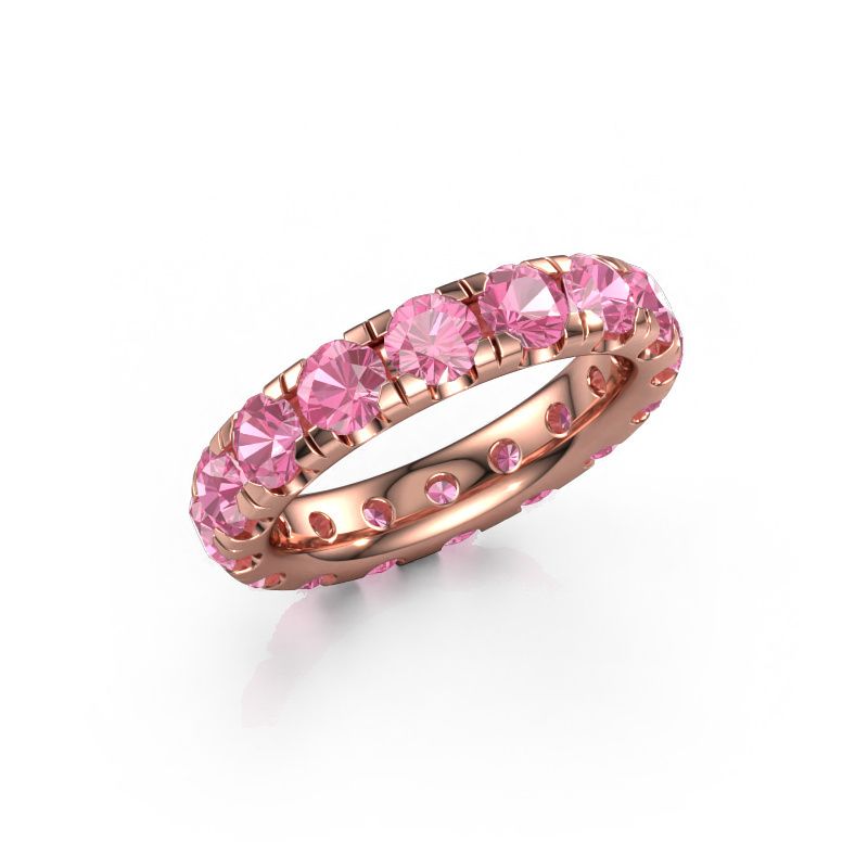 Bague superposable Jackie 4.0 585 or rose saphir rose 4 mm
