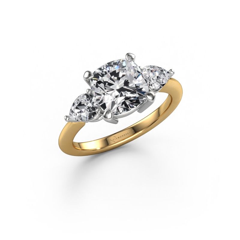 Engagement ring Chanou CUS 585 gold lab grown diamond 3.08 crt